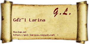 Gál Larina névjegykártya